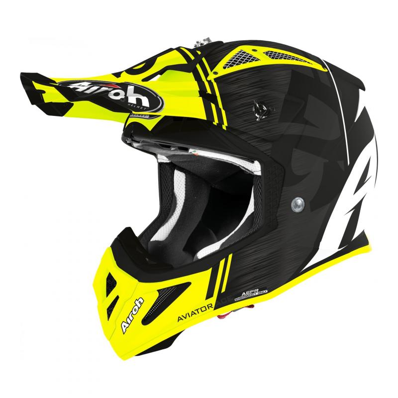 Casque cross Airoh Aviator Ace Kybon jaune mat- XS