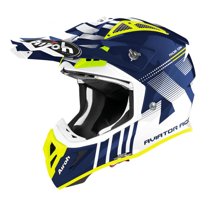 Casque cross Airoh Aviator Ace Nemesi bleu brillant- XS
