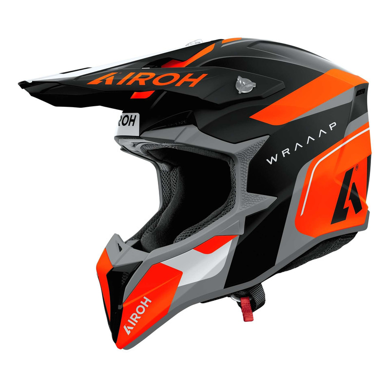 Casque cross Airoh Wraaap Conquer orange matt- 2XS