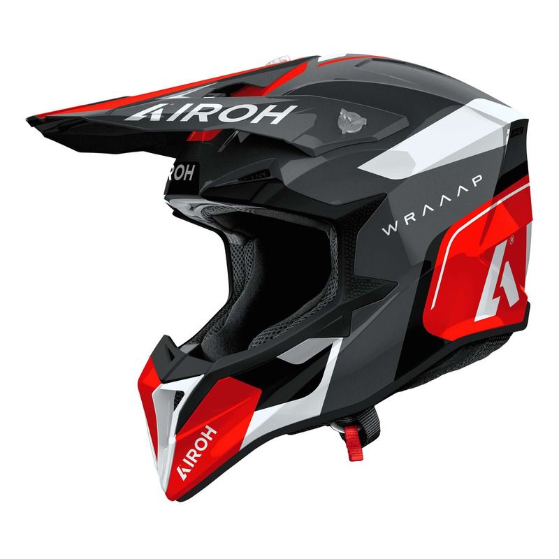 Casque cross Airoh Wraaap Conquer red gloss- 2XS