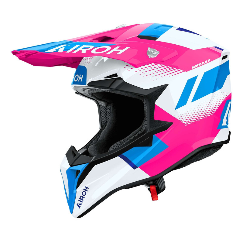 Casque cross Airoh Wraaap Vision pink gloss- 2XS