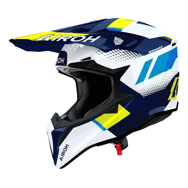 Casque cross Airoh Wraaap Vision yellow/blue gloss- 2XS