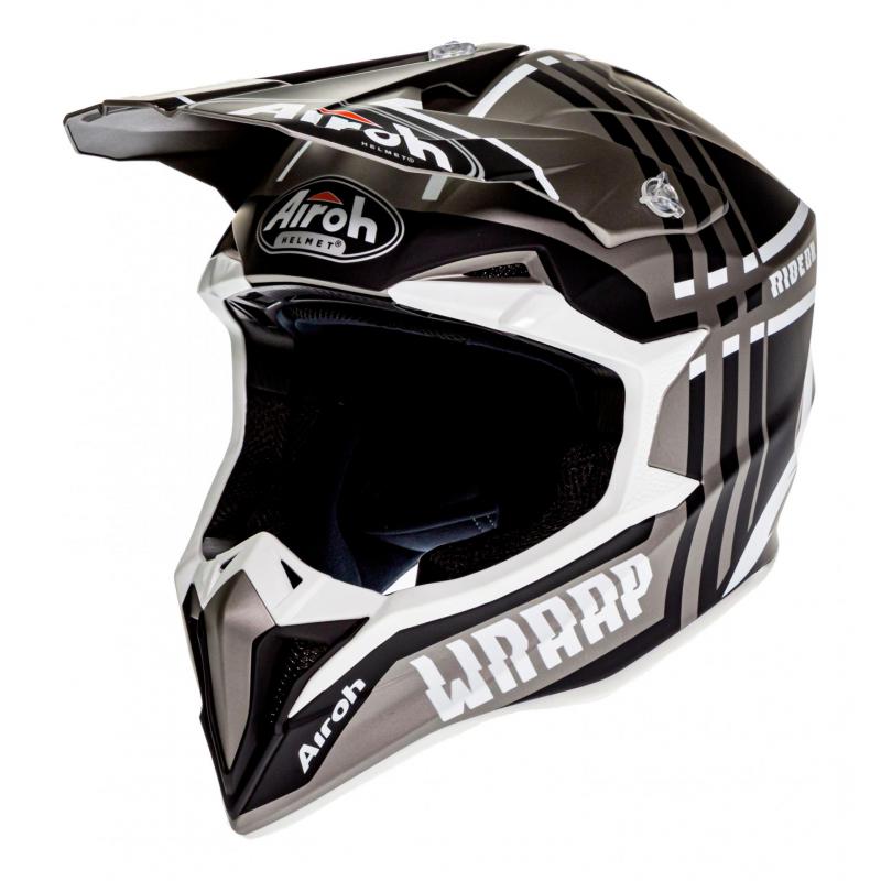 Casque cross Airoh Wraap Broken anthracite mat- M