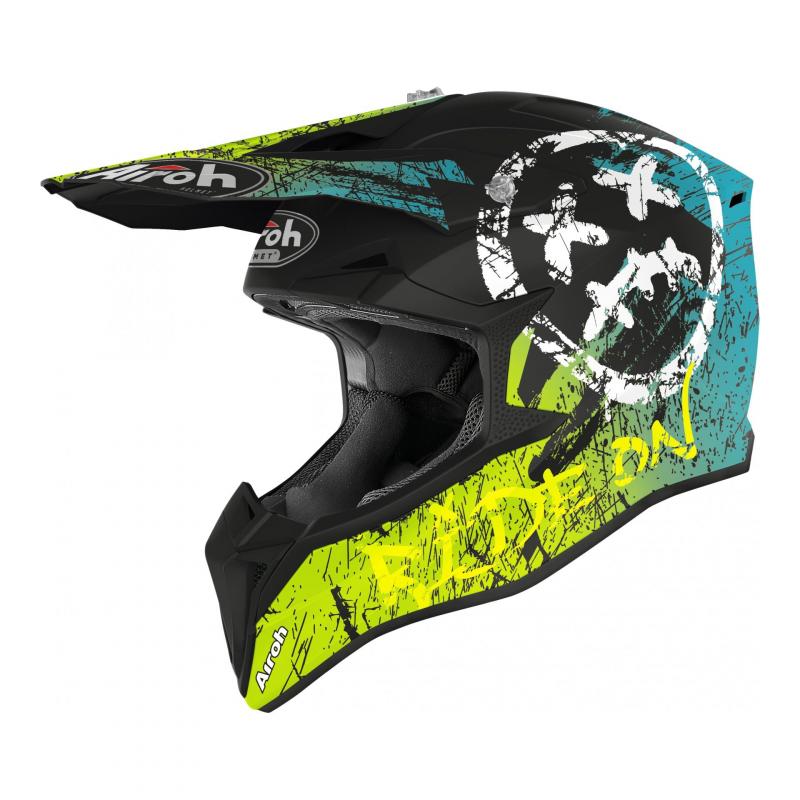 Casque cross Airoh Wraap Smile jaune mat- XS