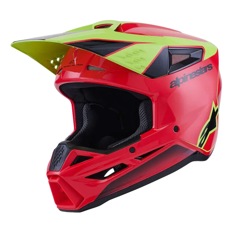 Casque cross Alpinestars SM3 Fray red/yellow fluo/black glossy- 2XL