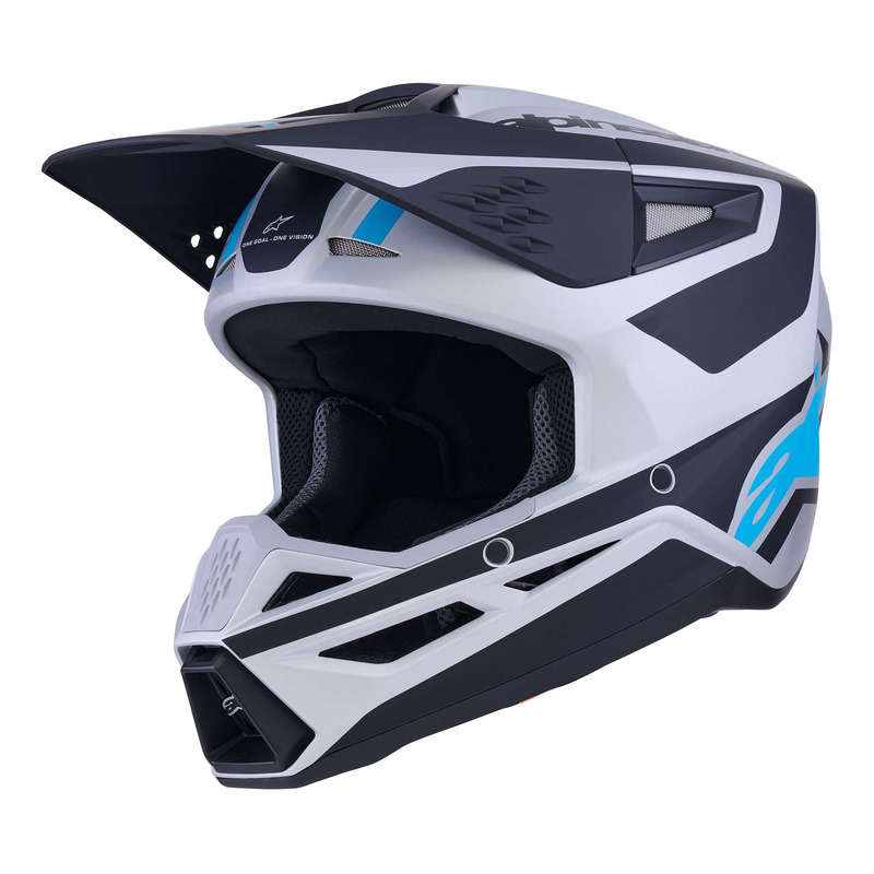 Casque cross Alpinestars SM3 Heat silver/blue/black matt- XS