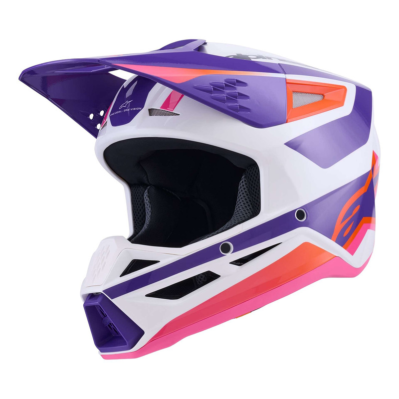 Casque cross Alpinestars SM3 Heat white/purple/pink glossy