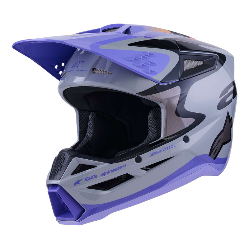 Casque cross Alpinestars SM3 Jettson gray/purple/black glossy