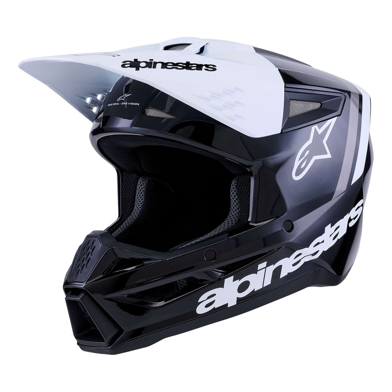 Casque cross Alpinestars SM3 Radium black/white/gray glossy- XS