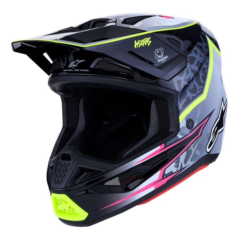 Casque cross Alpinestars SM7 Blaster black/gray/white/yellow fluo glossy