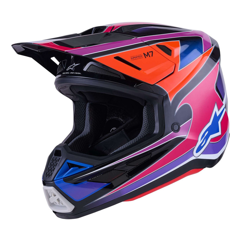 Casque cross Alpinestars SM7 Fuse blue/purple/pink glossy