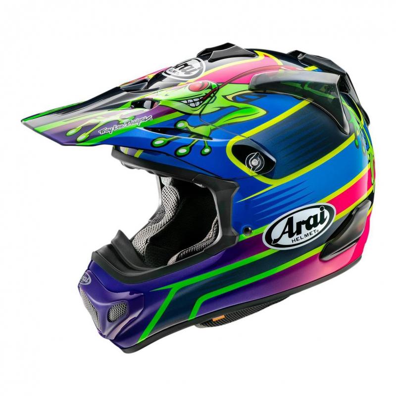 Casque cross Arai MX-V Barcia Frog bleu/vert/rose- XS