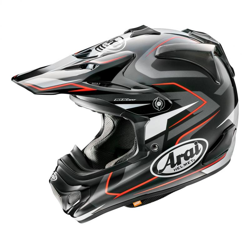 Casque cross Arai MX-V Pure gris/noir/rouge- XL