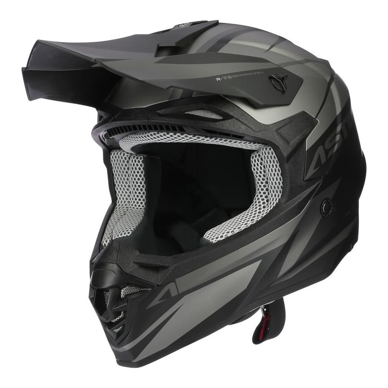 Casque cross Astone MX800 Racers noir/gris mat- XS