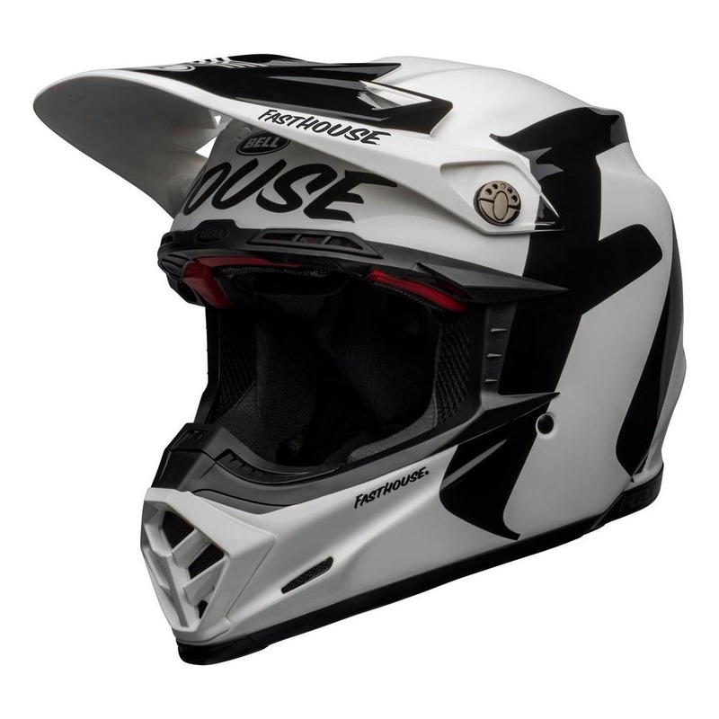 Casque cross Bell Moto-9 Flex Fasthouse Newhall blanc/noir- S