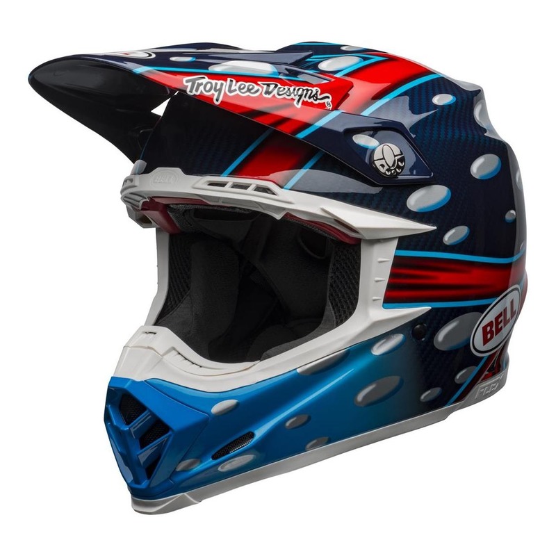Casque cross Bell Moto-9 Flex McGrath Replica bleu/rouge/noir brillant
