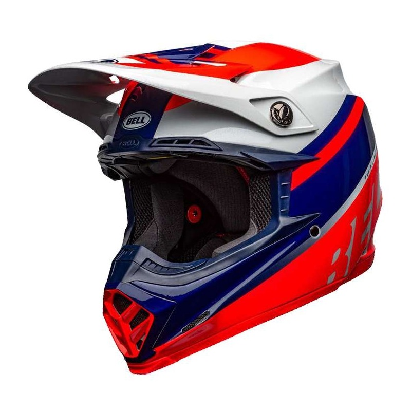 Casque cross Bell Moto-9 Mips Prophecy Brillant rouge/bleu/gris- S