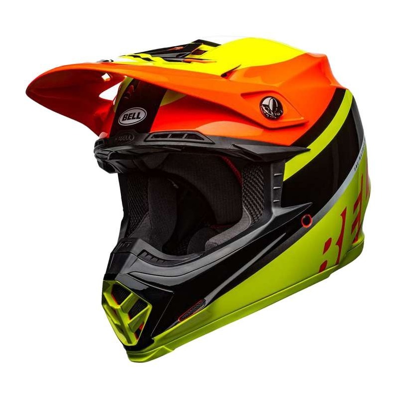 Casque cross Bell Moto-9 Mips Prophecy Brillant jaune/orange/noir- S