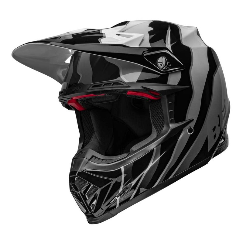 Casque cross Bell Moto-9S Flex Claw noir/banc brillant- S