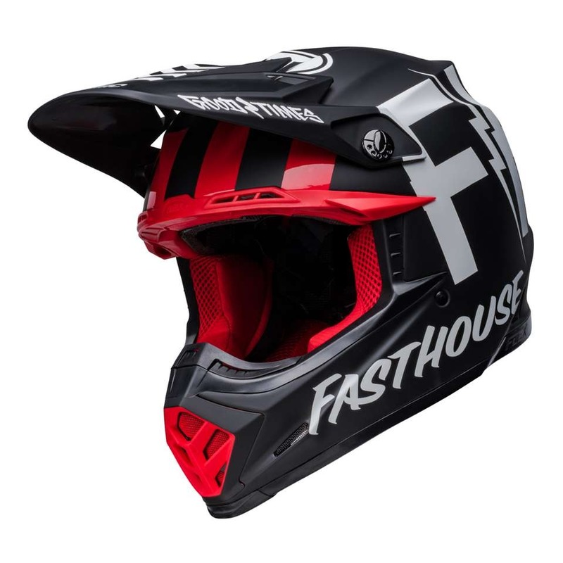 Casque cross Bell Moto-9S Flex Flasthouse Tribe noir/blanc/rouge mat/b