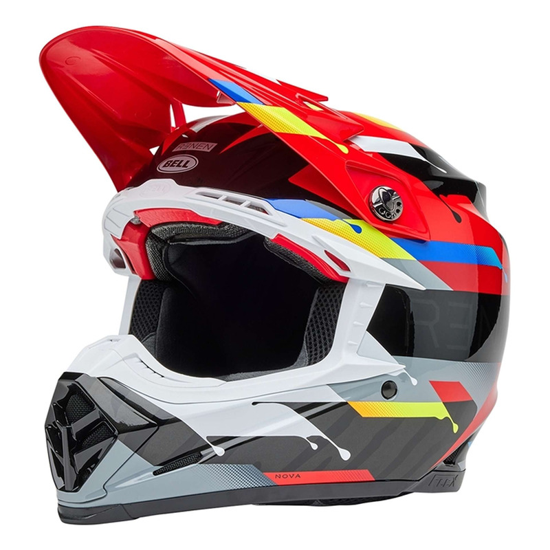 Casque cross Bell Moto-9S Flex Renen Nova Gloss Black/Red