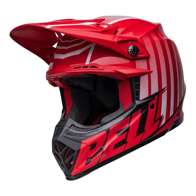 Casque cross Bell Moto-9S Flex rouge/noir mat/brillant- S