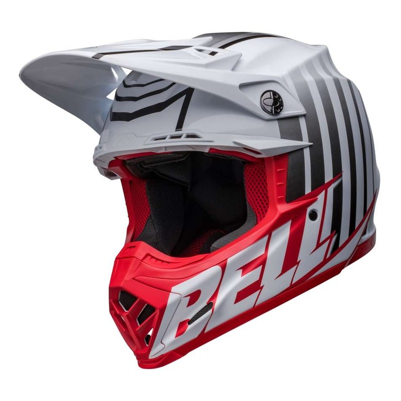 Casque cross Bell Moto-9S Flex Sprint blanc/rouge mat/brillant- S