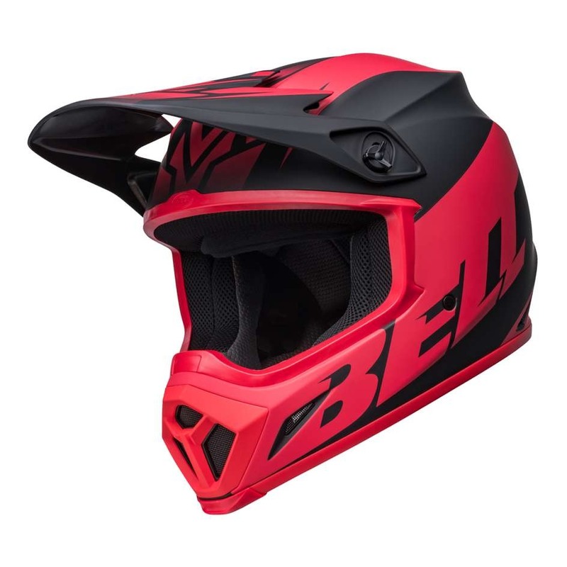 Casque cross Bell MX-9 Mips Disrupt noir/rouge mat- S