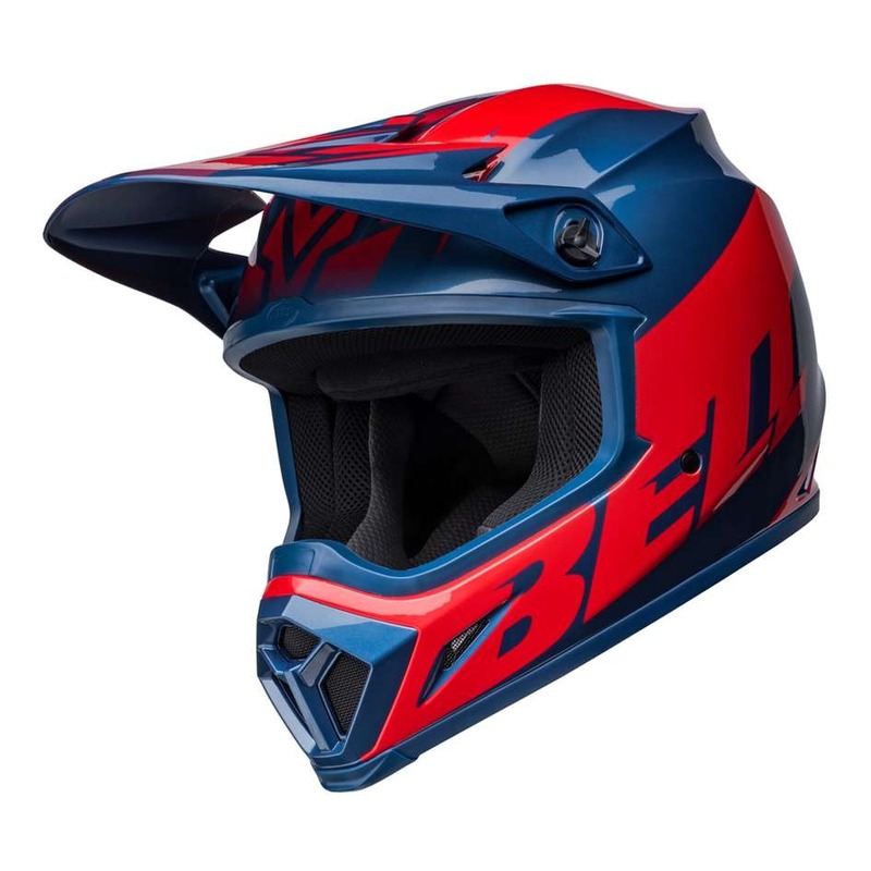 Casque cross Bell MX-9 Mips Disrupt True bleu/rouge brillant- S