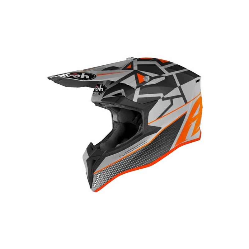 Casque cross enfant Airoh Wraap Mood orange/gris/noir mat- 2XS