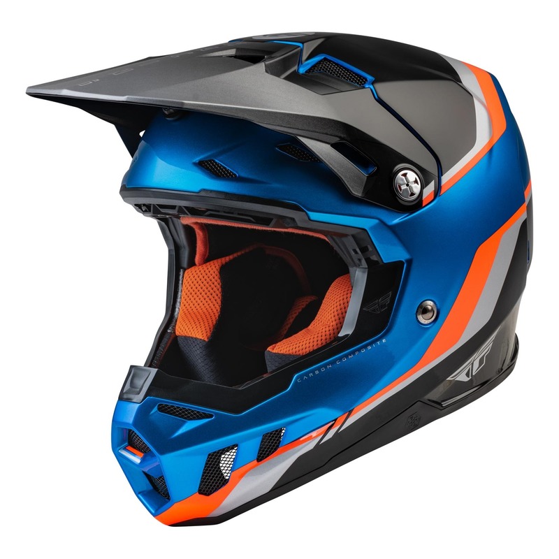 Casque cross enfant Fly Racing Formula CC Driver bleu/orange/noir bril