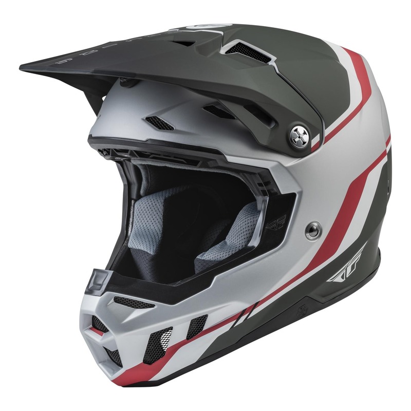 Casque cross enfant Fly Racing Formula CC Driver argent/rouge/blanc ma