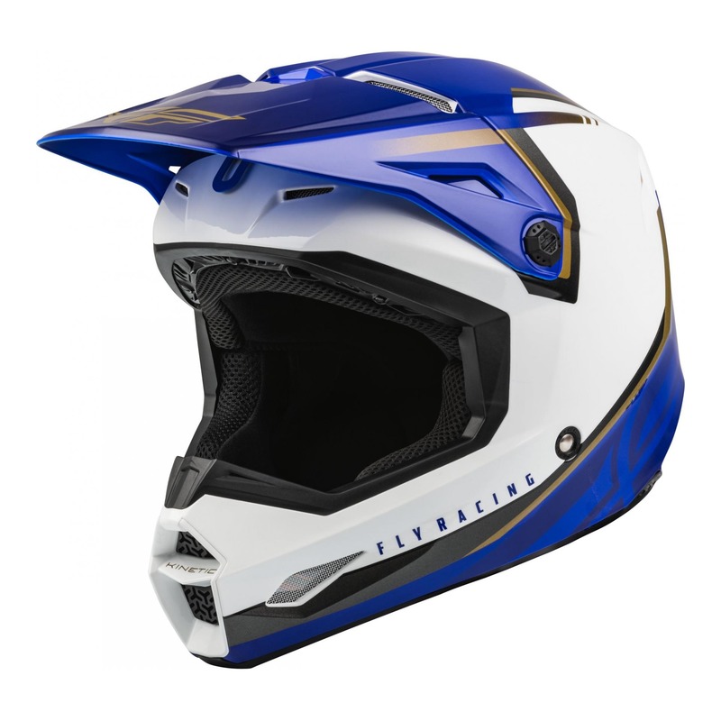 Casque cross enfant Fly Racing Youth Kinetic Vision blanc/bleu