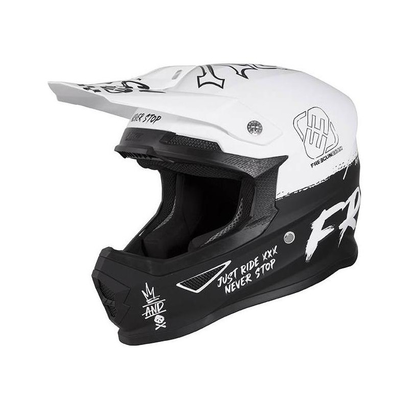 Casque cross enfant Freegun Speed mat blanc- S