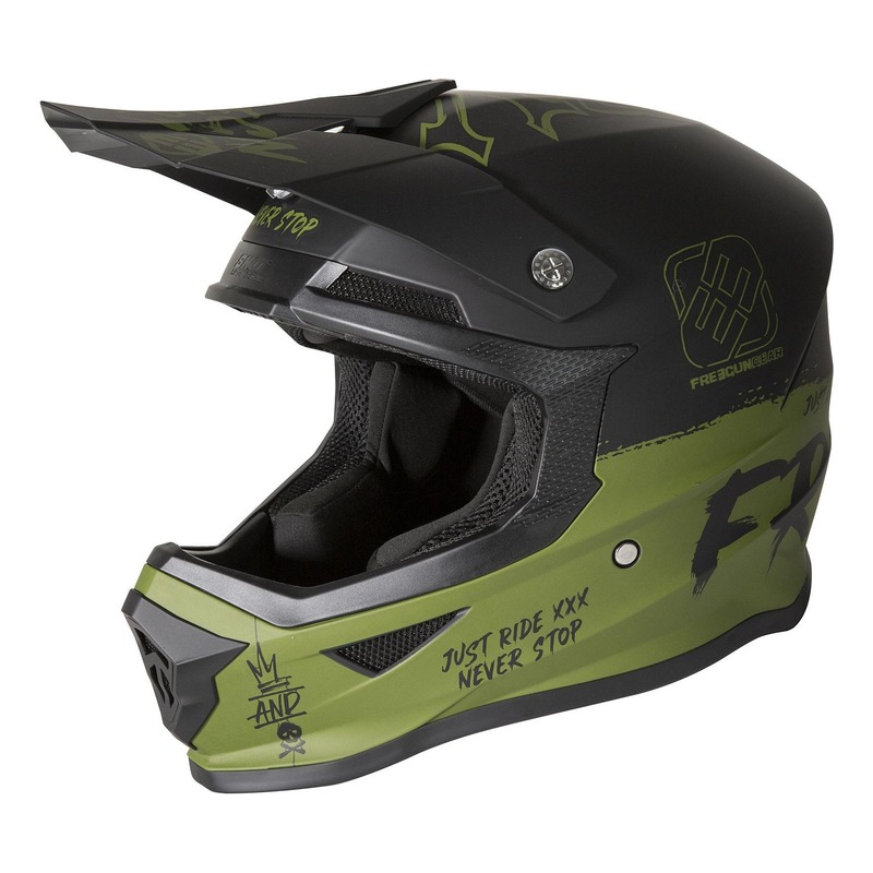 Casque cross enfant Freegun Speed mat kaki- S