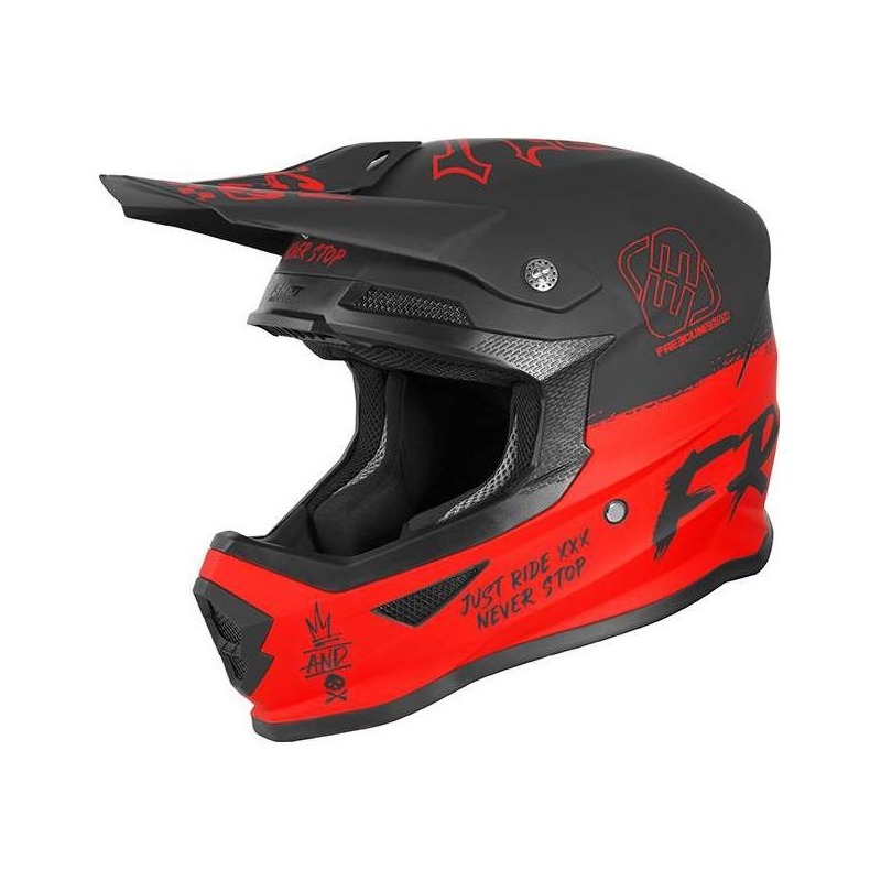 Casque cross enfant Freegun Speed mat rouge- S