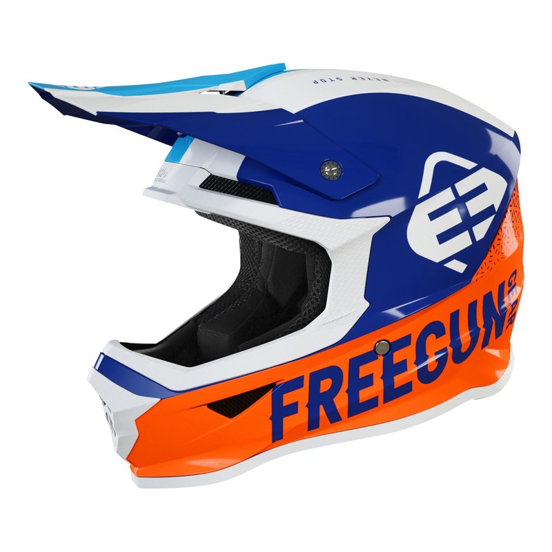 Casque cross enfant Freegun XP-4 Attack navy/blanc/orange brillant- Y-