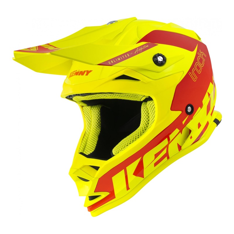 Casque cross enfant Kenny Track Kid jaune fluo/rouge brillant 2022- S