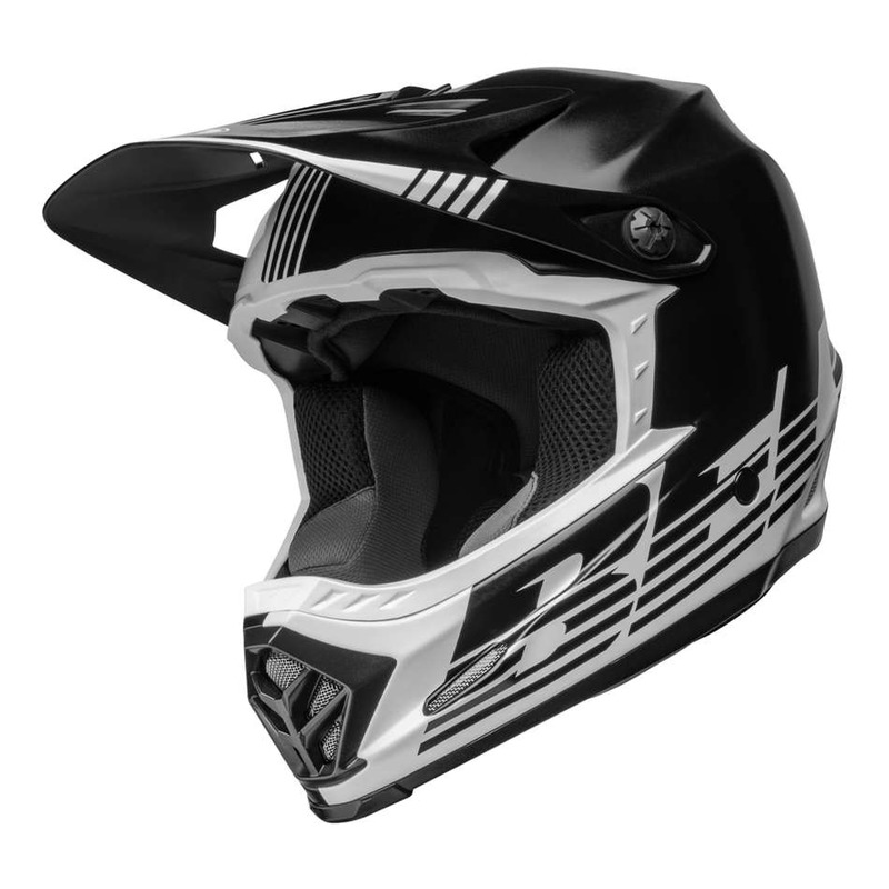 Casque cross enfant Moto-9 Mips Louver noir/blanc brillant- S/M