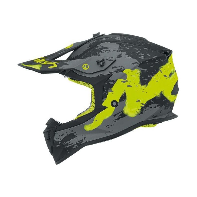 Casque cross enfant Nox N632K Trash mat jaune/gris/noir- S
