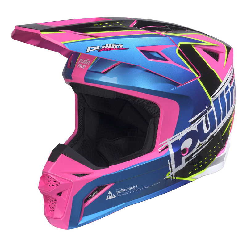 Casque cross enfant Pull-In Kid Master Graphic + Race pink neon