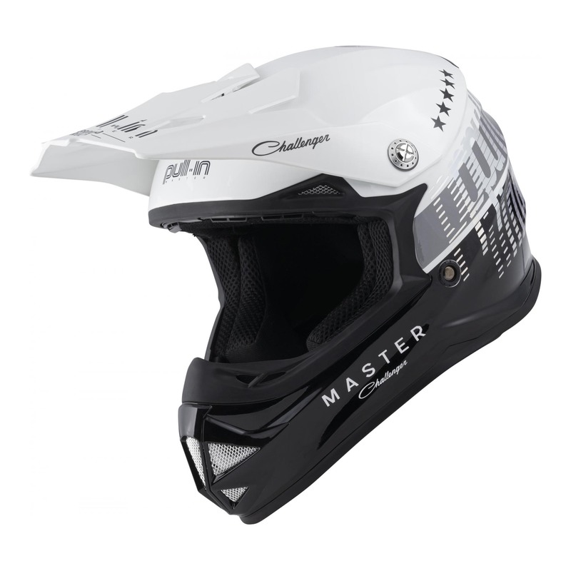 Casque cross enfant Pull-in Master kid noir/blanc brillant- S