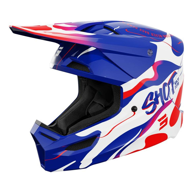 Casque cross enfant Shot Furious Kid Beats blue/red glossy- YS