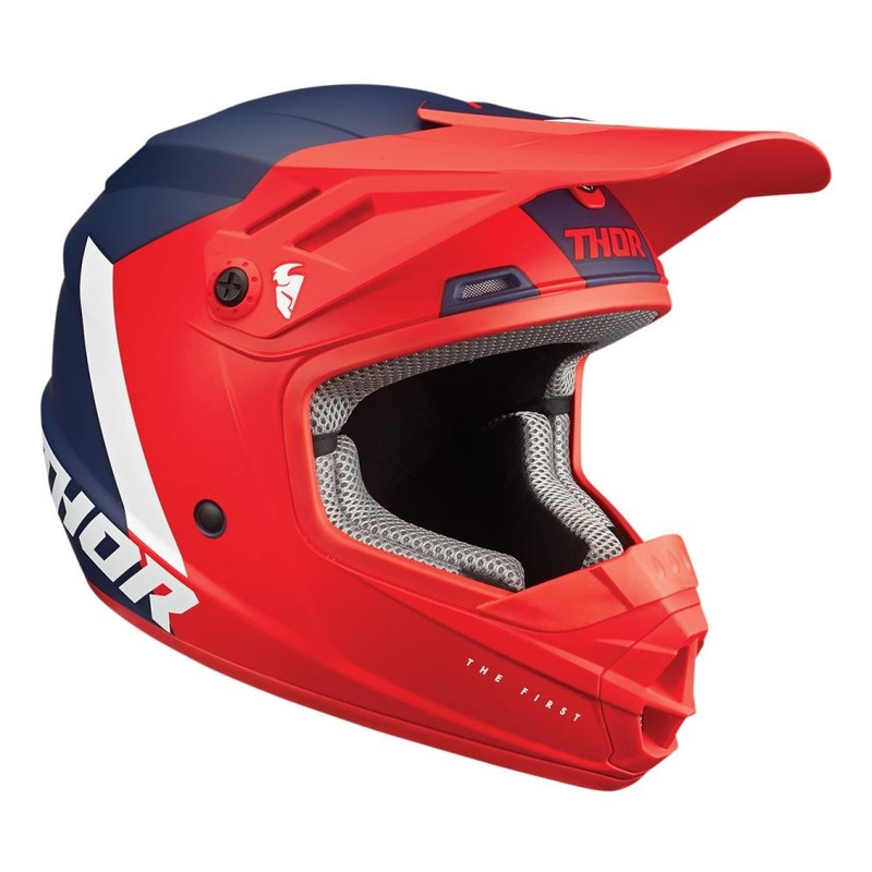 Casque cross enfant Thor Sector Chev rouge/navy mat