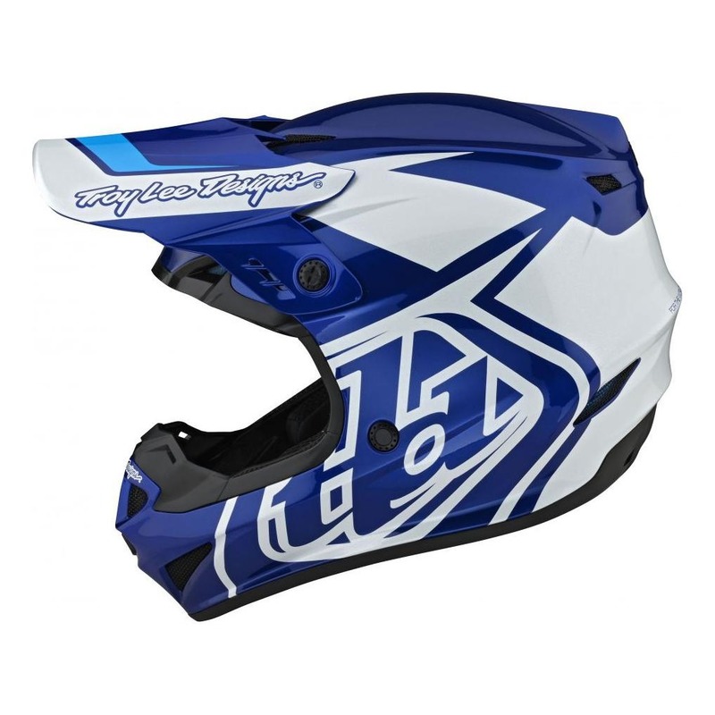 Casque cross enfant Troy lee Designs GP Polyacrylite Overload bleu/bla