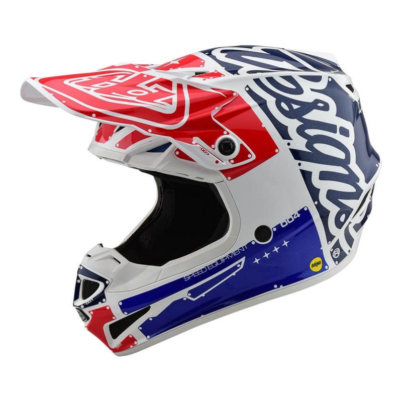 Casque cross enfant Troy Lee Designs Polyacrylite Factory blanc/bleu-