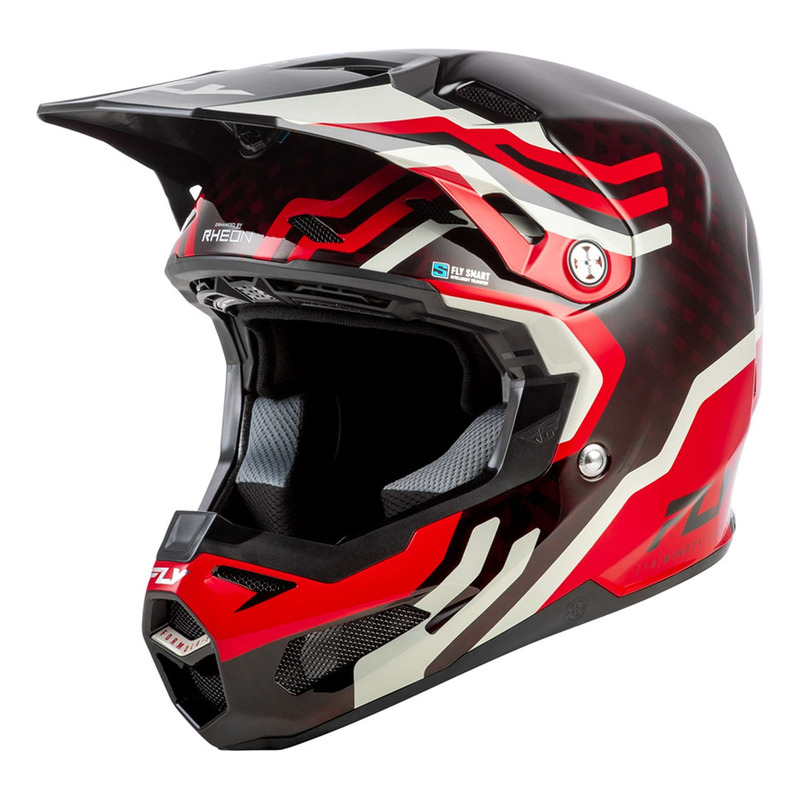 Casque cross Fly Racing Formula S Carbone Byte carbon/red/grey- S