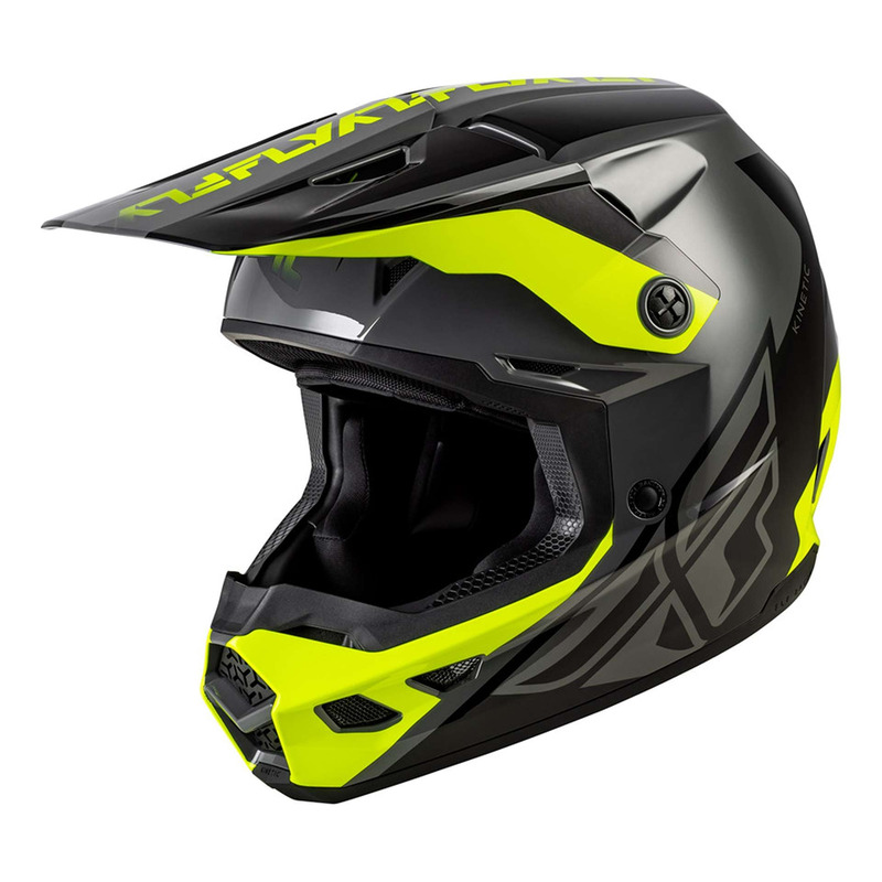 Casque cross Fly Racing Kinetic Crest grey/black/hi-vis- S