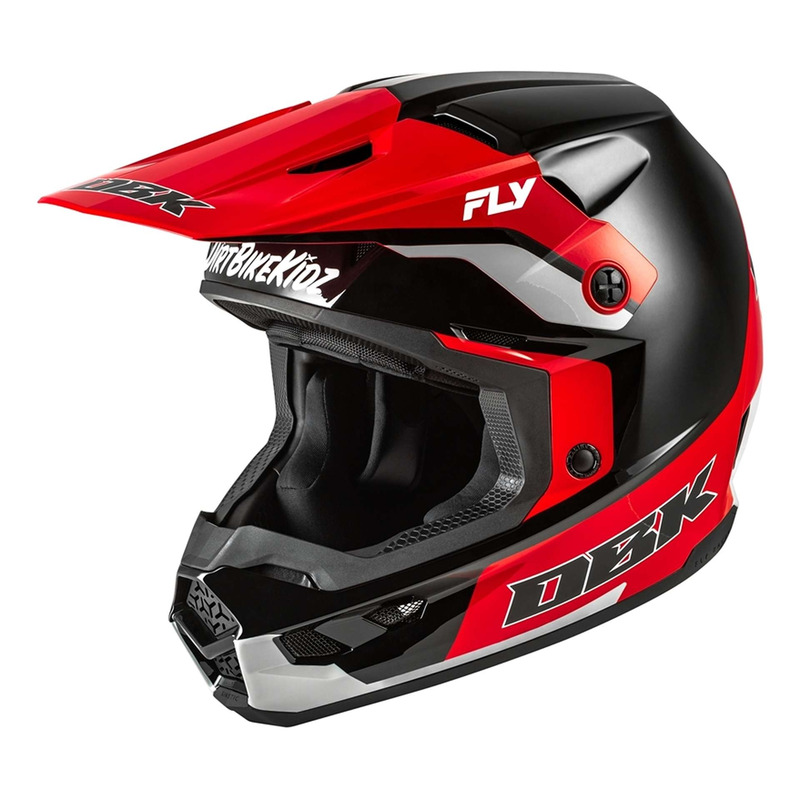 Casque cross Fly Racing Kinetic DBK black/red/grey- S