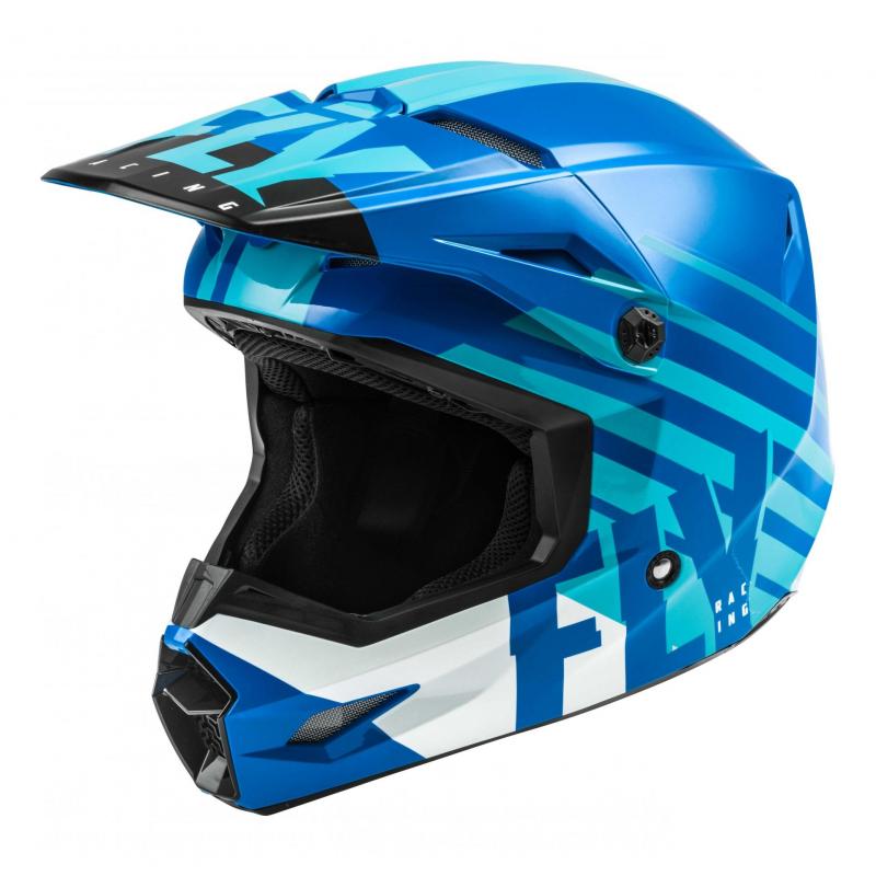 Casque cross Fly Racing Kinetic Thrive bleu/blanc
